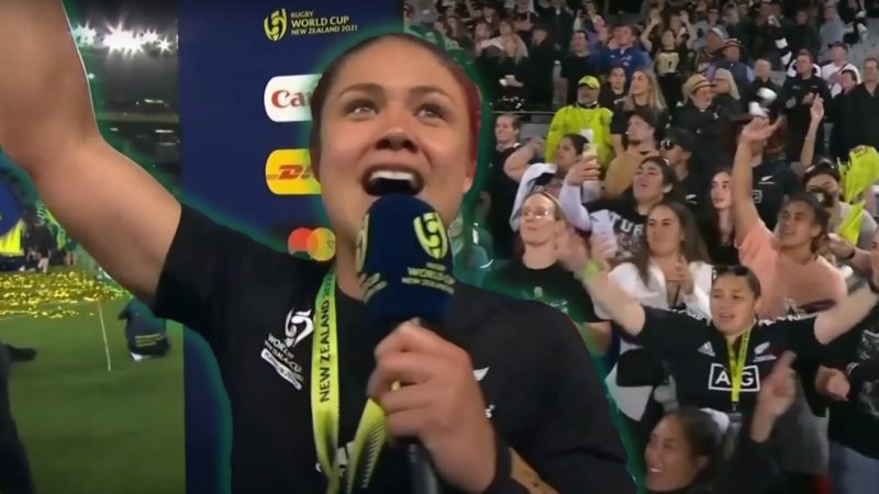 Ruby Tui gets the whole Eden Park crowd to sing 'Tūtira Mai'