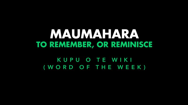 Kupu o te Wiki: Maumahara - To Remember