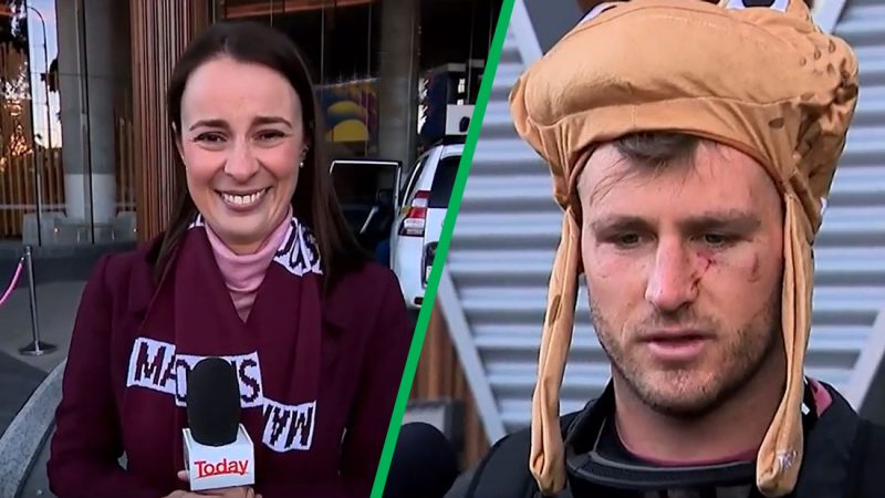 Qld league player gives cooked live interview while steamed after post-match celebrations