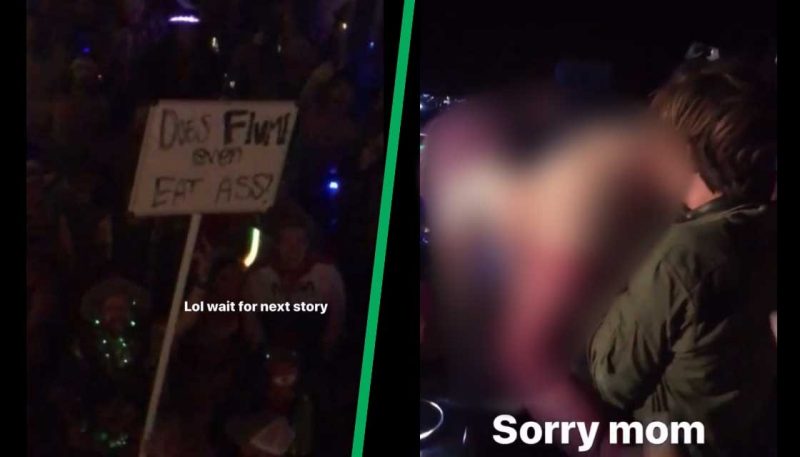 WATCH: Fan sign asks 'Does Flume even eat ass?' and he answers with NSFW act at Burning Man