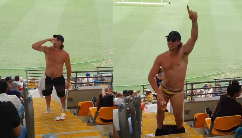 WATCH: Cricket punter necks four beers on the way back to his seat