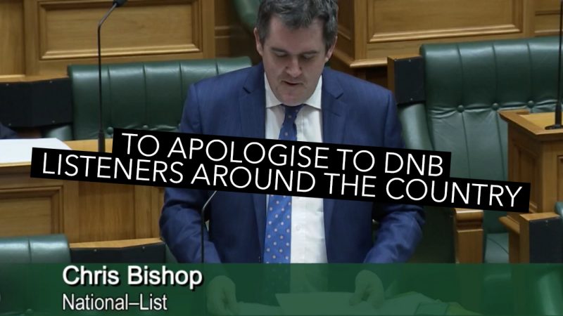 National's Chris Bishop apologies in parliament to DNB listeners around Aotearoa