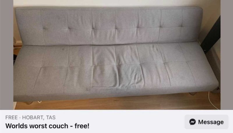 Aussie FB marketplace ad for the world's worst couch is pure art
