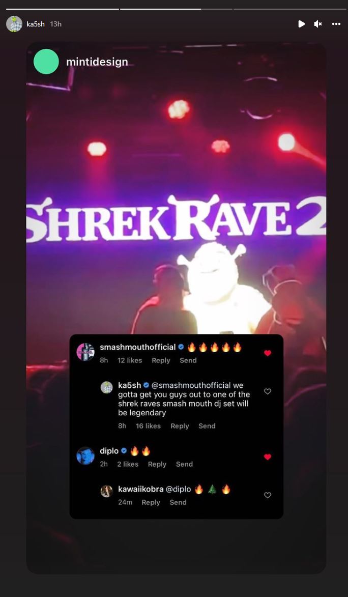 screenshot of diplo and smashmouth keen on shrek rave