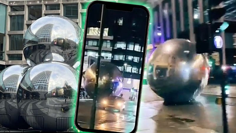EDM Duo’s giant 'Christmas decorations' cause chaos in London after wind sends them flying