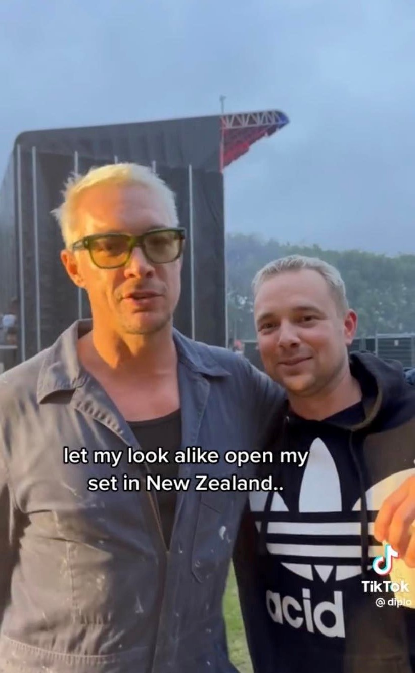diplo standing next to his lookalike