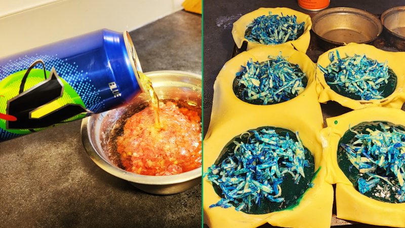 Kiwi lad makes Blue V-infused mince and cheese pie 'abomination' for the tradies