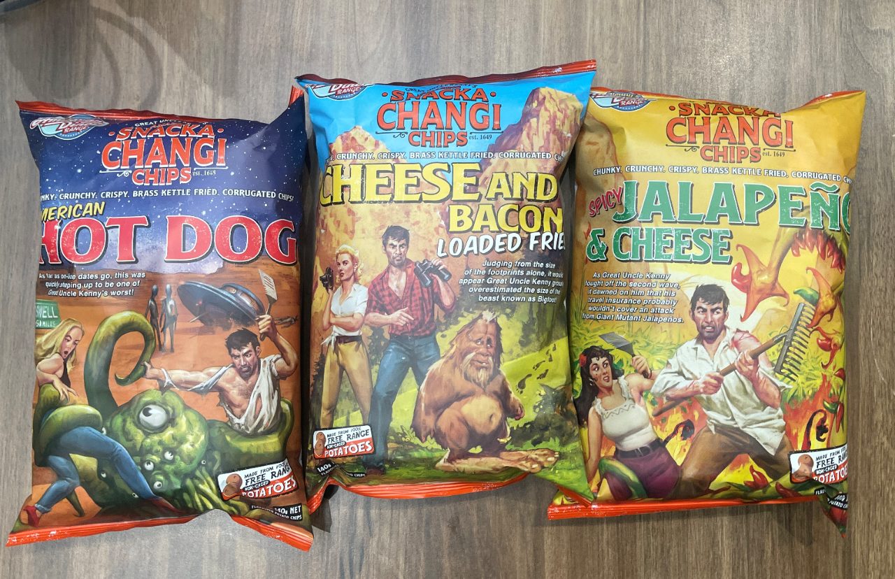 Snackachangi just unveiled three new chip flavours and they're all 'American Diner' themed