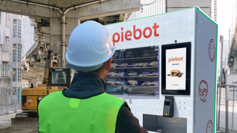 Piebot is a hot pie vending machine that you can order to your worksite to save smoko admin