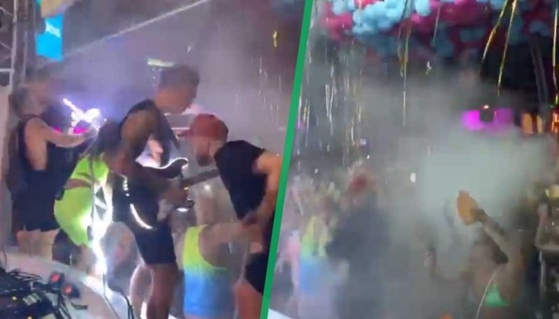 WATCH: Fisher absolutely eats it after falling off stage