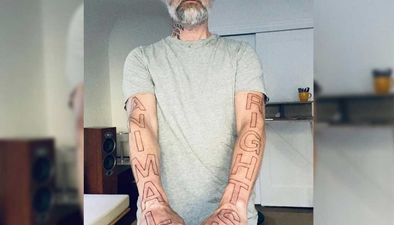 Moby has somehow topped his 'VEGAN FOR LIFE' neck tattoo