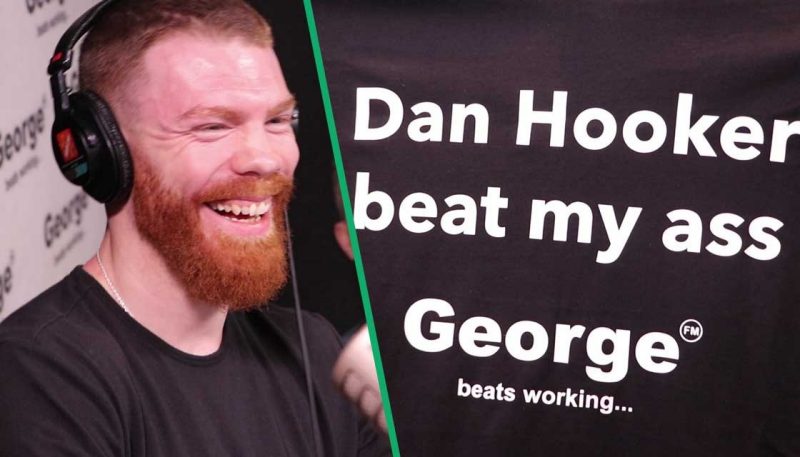 George Breakfast give Paul Felder the shirt he has to wear when Dan Hooker 'beats his ass'