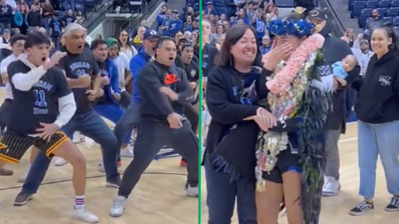 'Incredible': NZ family travel to US to surprise college student with emotional haka